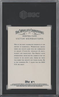 Victor Wembanyama from the 2023 Topps Allen & Ginter set graded by SGC and given an overall grade of 10.