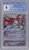 Mesprit LV. X from the 2008 Pokemon D&P set graded by CSG and given an overall grade of 9.
