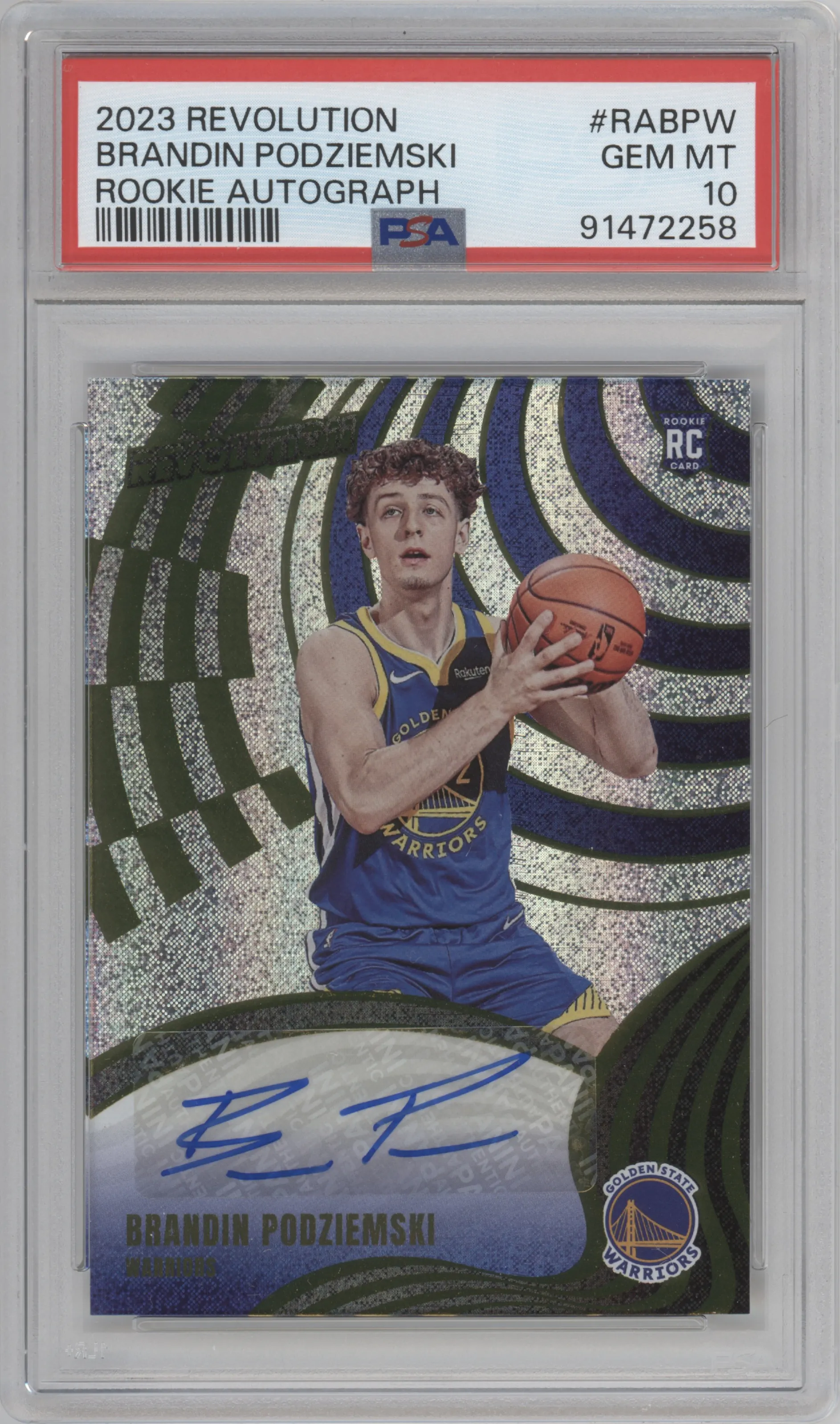 2023 Panini Revolution Rke.Auto Brandin Podziemski PSA 10
