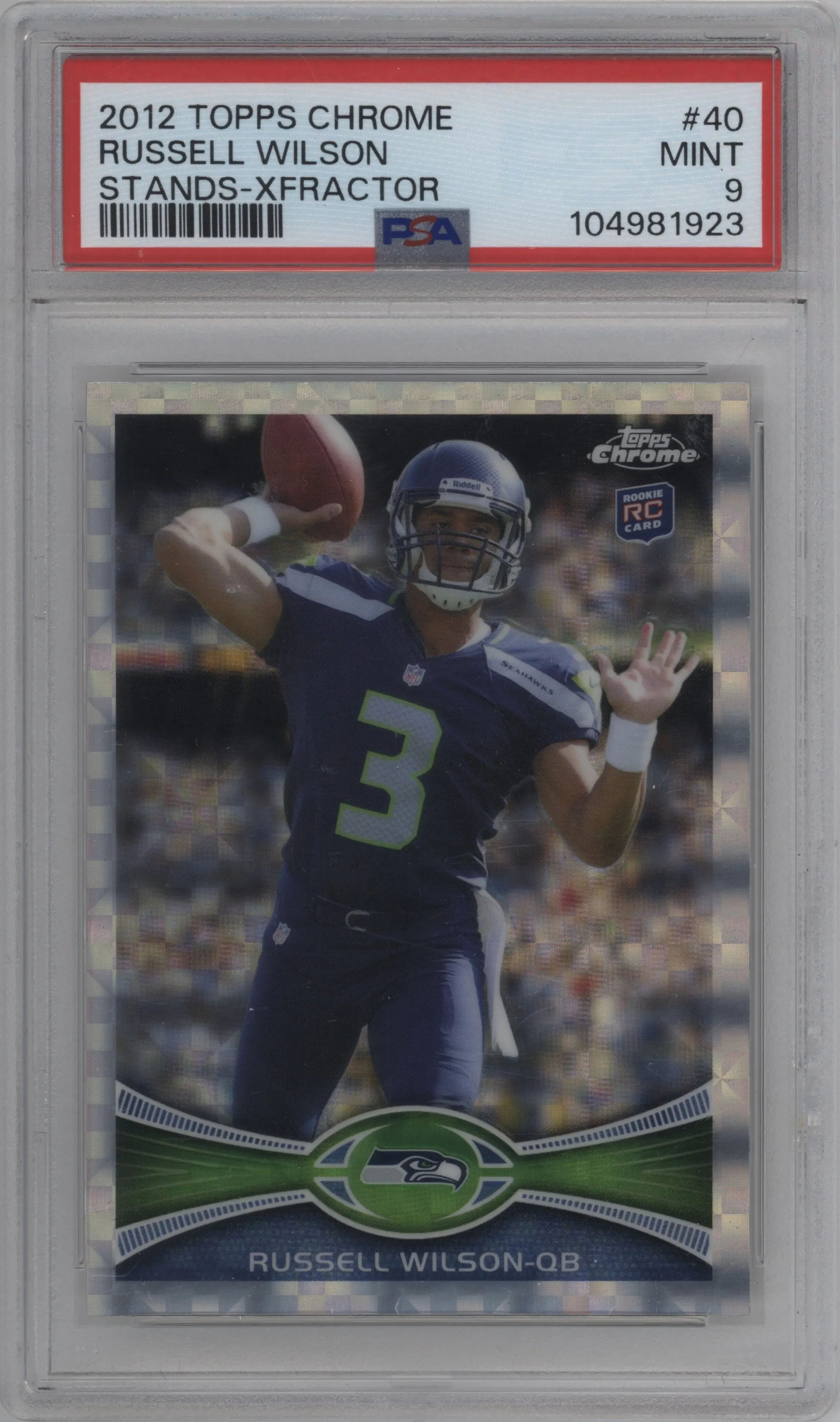 2012 Topps Chrome Russell Wilson X-Fractor #40 PSA 9