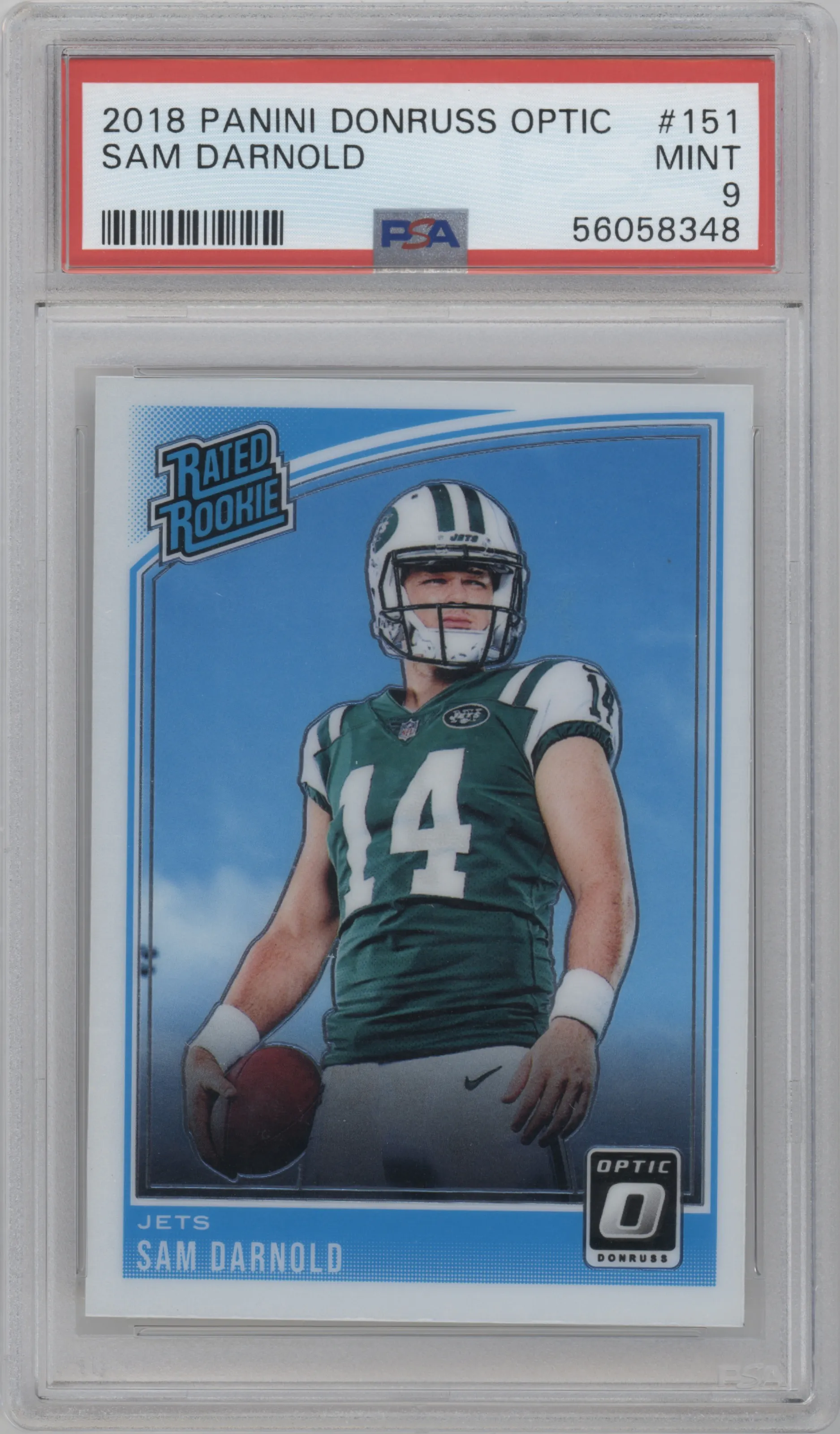 2018 Panini Donruss Optic Rated Rookie Sam Darnold PSA 9