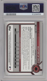 Elly De La Cruz from the 2022 Bowman Mega Box set graded by PSA and given an overall grade of 10.