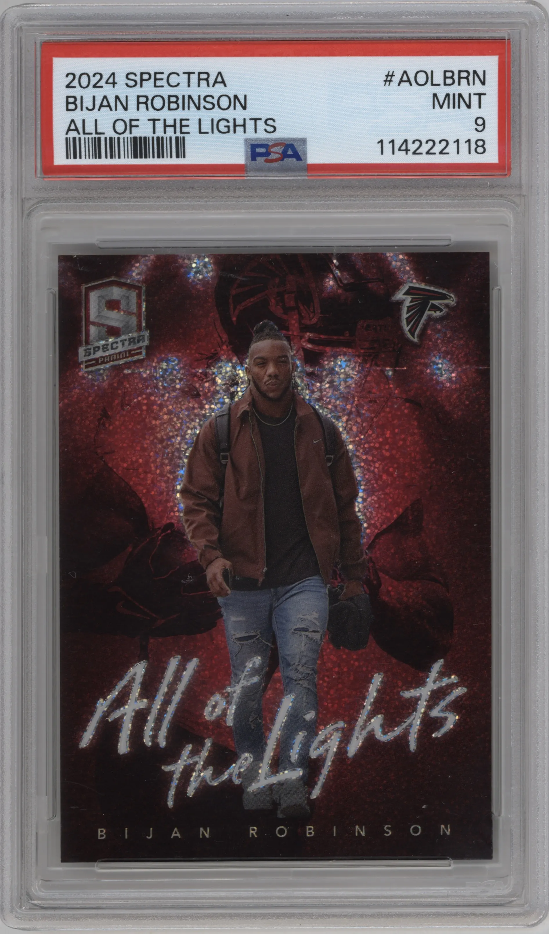 2024 Panini Spectra All of the Lights Bijan Robinson #AOL-BRN PSA 9