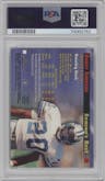 Barry Sanders from the 1998 Topps Chrome set featuring a Refractor parallel graded by PSA and given an overall grade of 9.