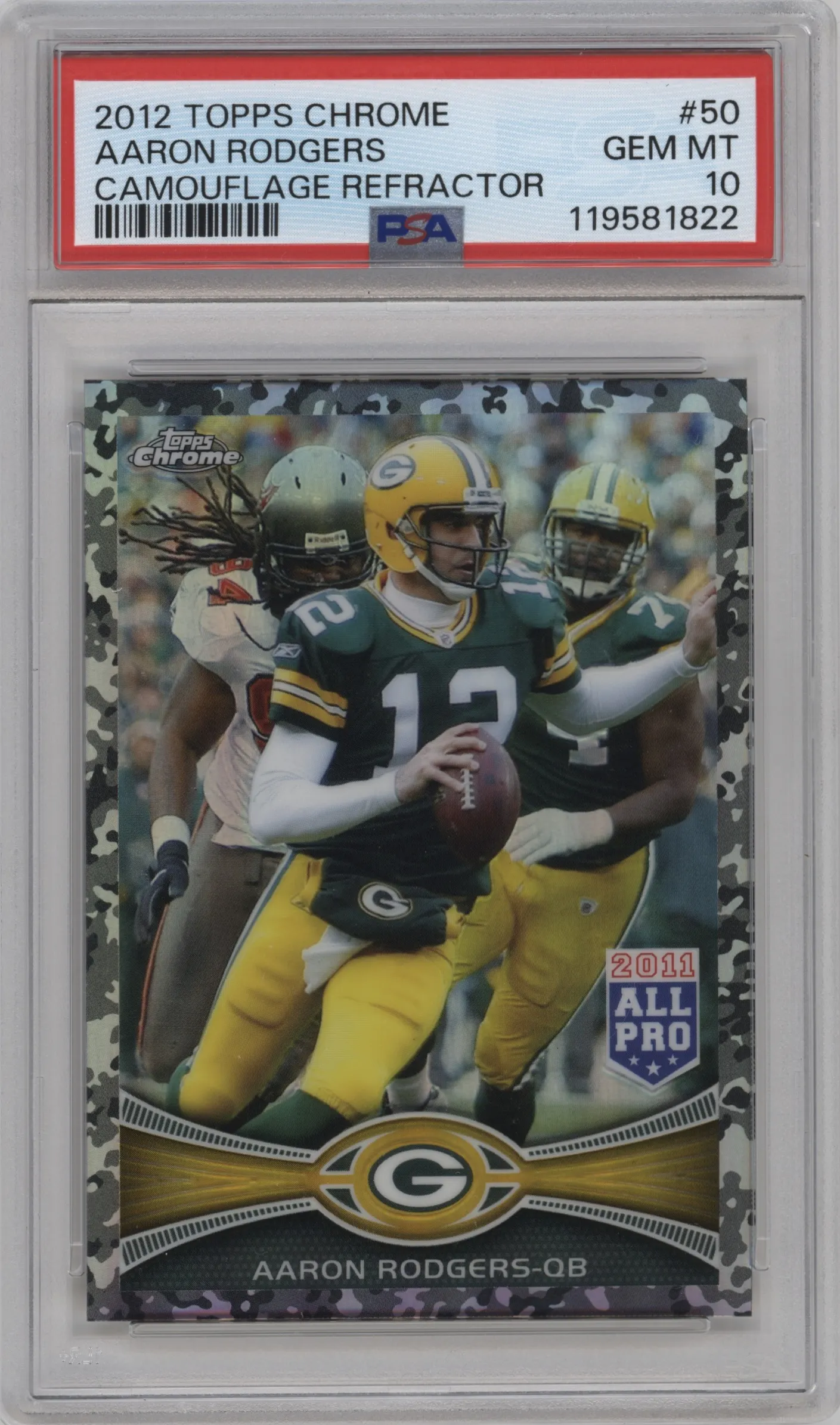 2012 Topps Chrome Aaron Rodgers Camo Refractor #50 PSA 10