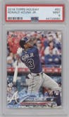 Ronald Acuna Jr. from the 2018 Topps Holiday set graded by PSA and given an overall grade of 9.