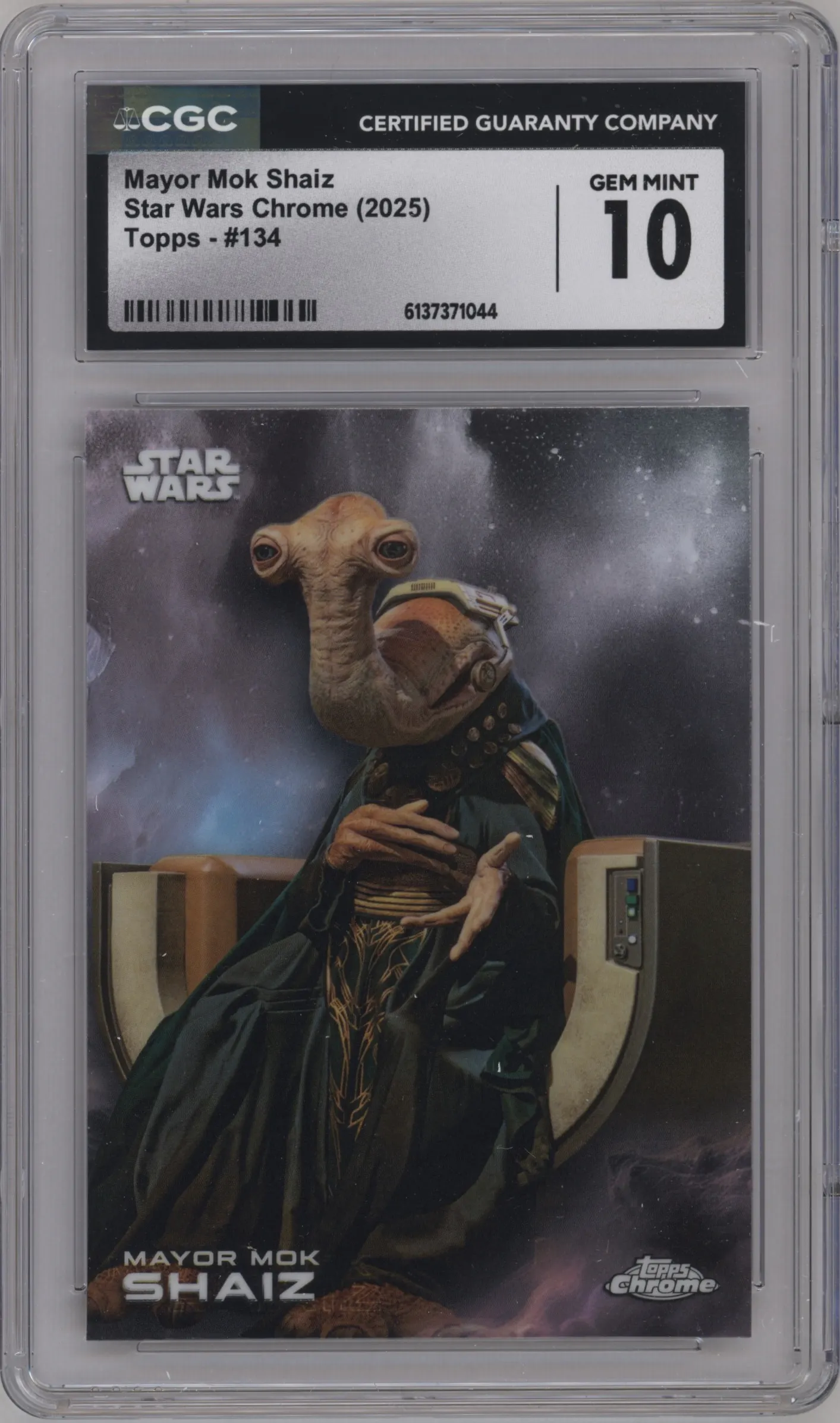 2025 Topps Chrome Star Wars Mayor Mok Shaiz CGC 10