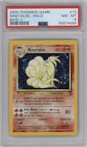 Ninetales from the 2000 Pokemon set graded by PSA and given an overall grade of 8.