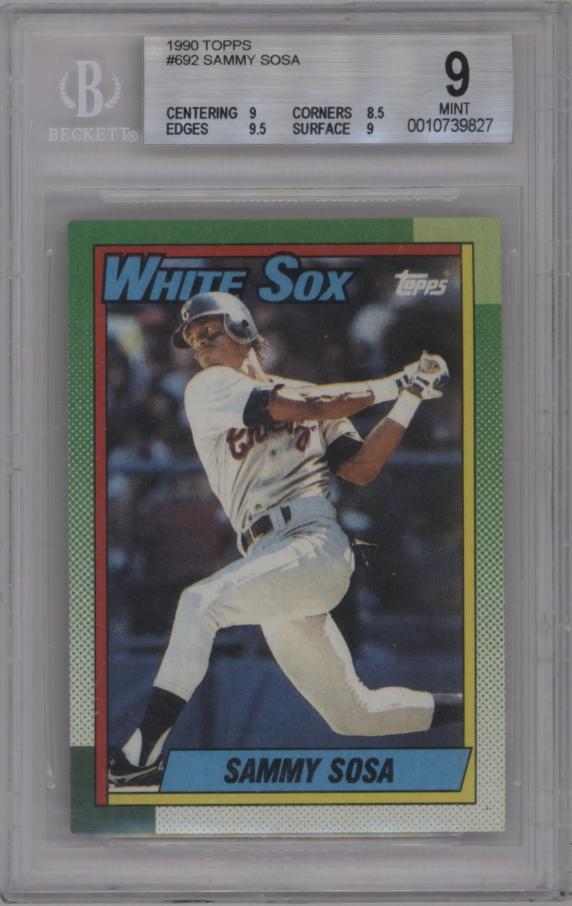 1990 Topps Sammy Sosa BGS 9