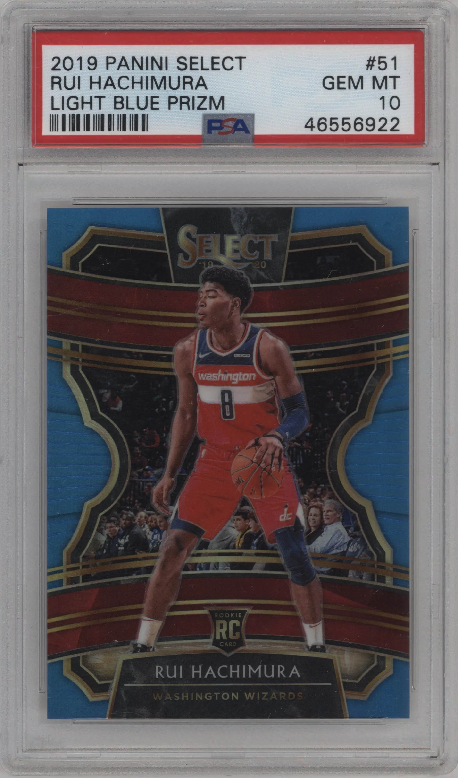 2019 Panini Select Rui Hachimura Light Blue Prizm #51 PSA 10