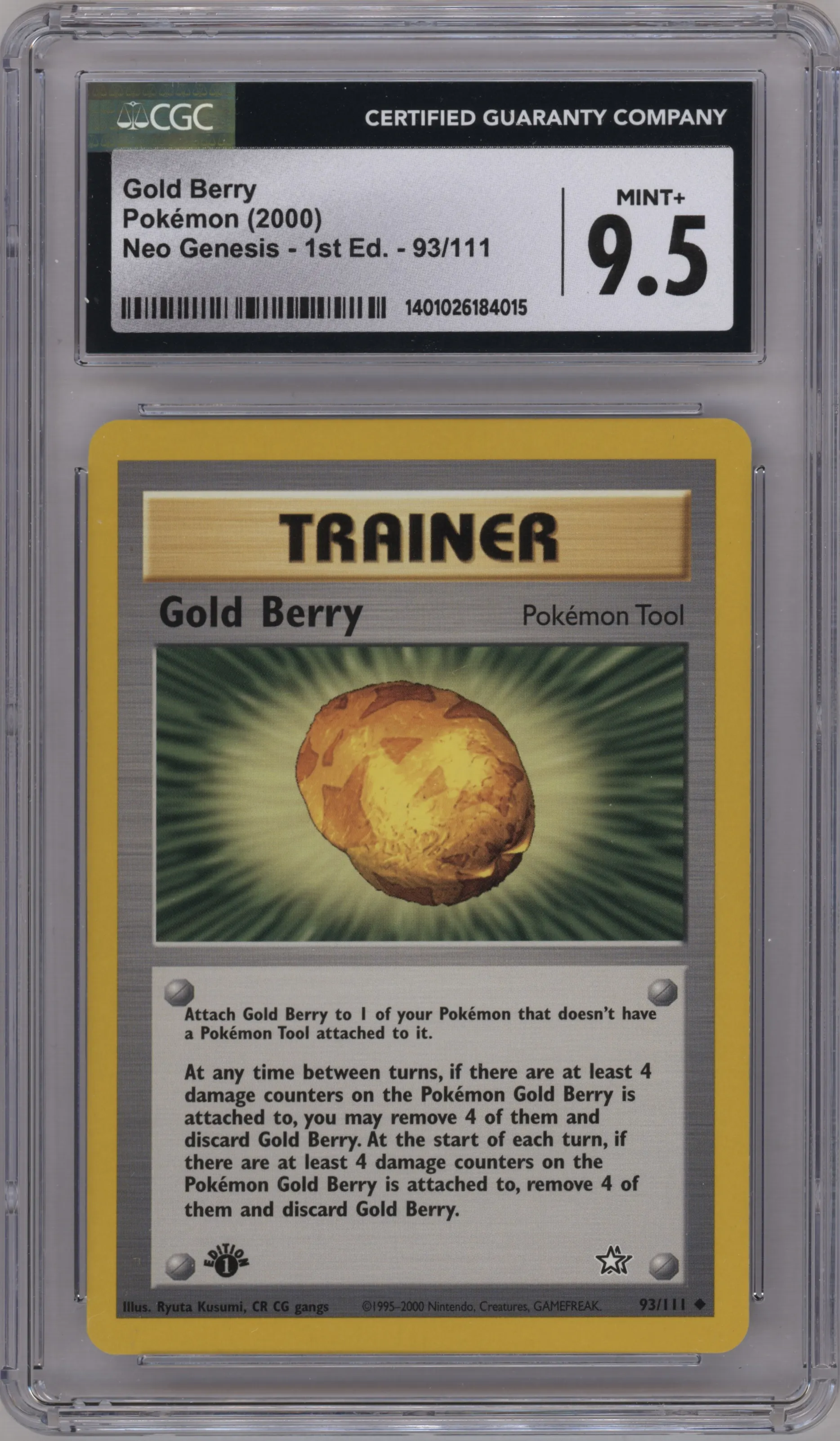 2000 Pokemon Neo Genesis Gold Berry CGC 9.5