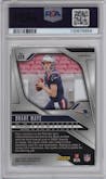 Drake Maye from the 2024 Panini Prizm set featuring a Silver Prizm parallel graded by PSA and given an overall grade of 9.