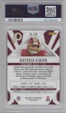Antonio Gibson from the 2020 Panini Phoenix set featuring a Fire Burst parallel graded by PSA and given an overall grade of 9.