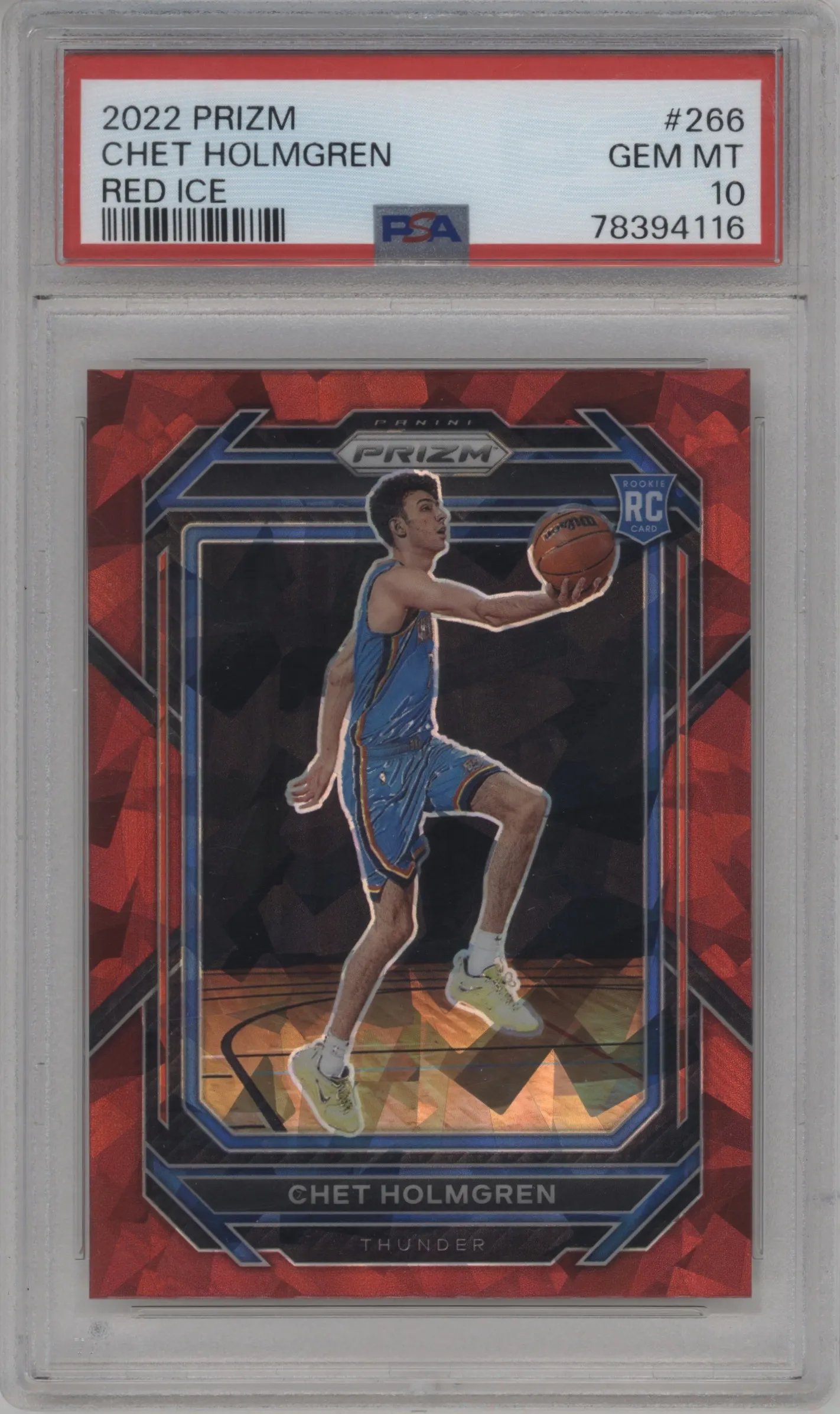 2022 Panini Prizm Chet Holmgren Red Ice PSA 10