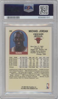 Michael Jordan  from the 1989-90 NBA Hoops  set graded by PSA and given an overall grade of 8.