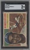 Roy Campanella from the 1956 Topps set featuring a Gray Back parallel graded by SGC and given an overall grade of 2.