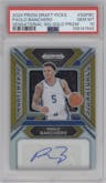 Paolo Banchero from the 2024 Panini Prizm Draft Picks set featuring a Gold Prizm parallel graded by PSA and given an overall grade of 10.