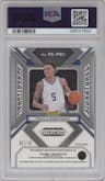 Paolo Banchero from the 2024 Panini Prizm Draft Picks set featuring a Gold Prizm parallel graded by PSA and given an overall grade of 10.