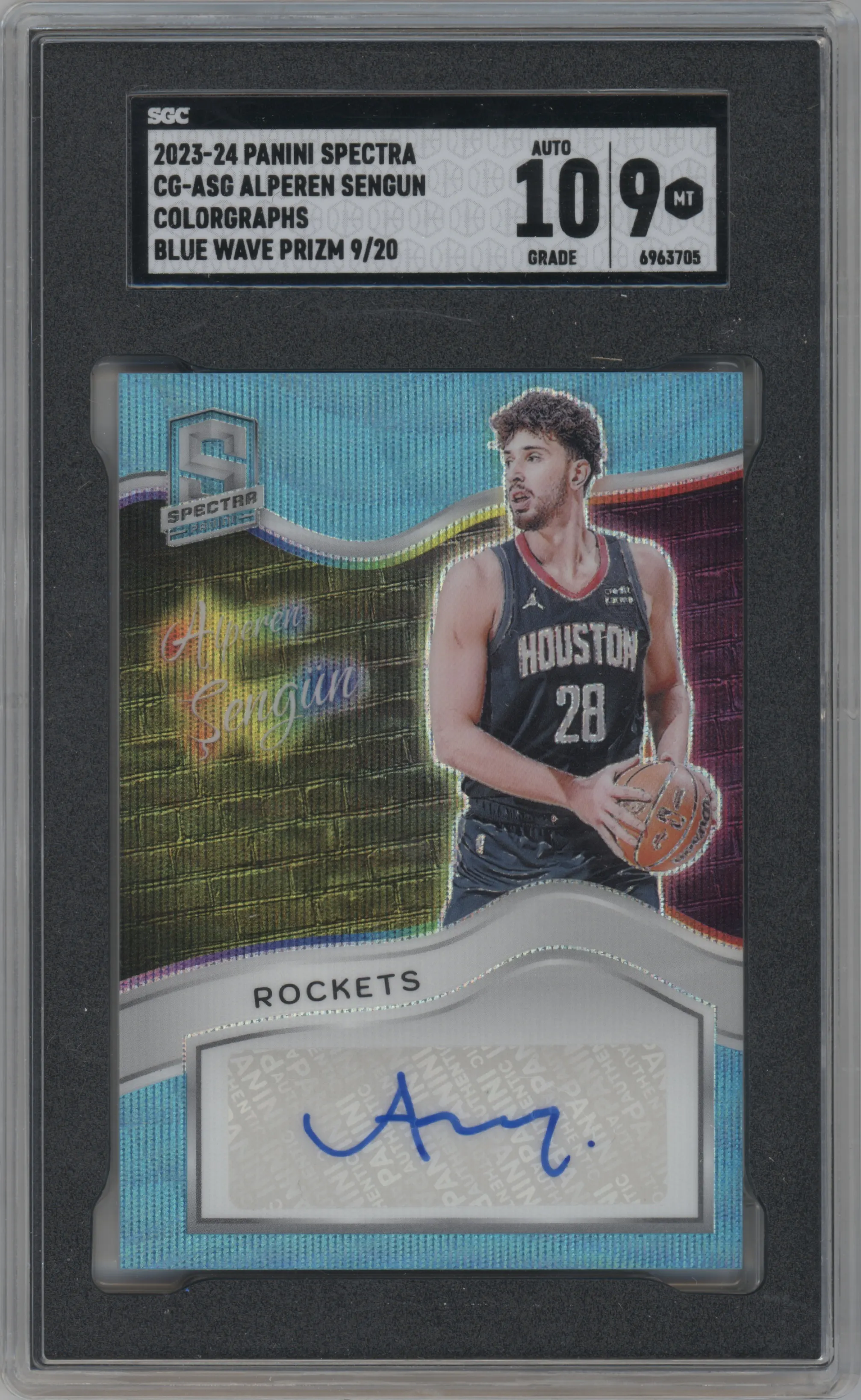 2023 Panini Spectra Colorgraphs Alperen Sengun Blue Wave FOTL #CG-ASG SGC 9