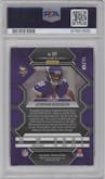 Jordan Addison from the 2023 Panini Mosaic set featuring a Orange Fluorescent parallel graded by PSA and given an overall grade of 9.