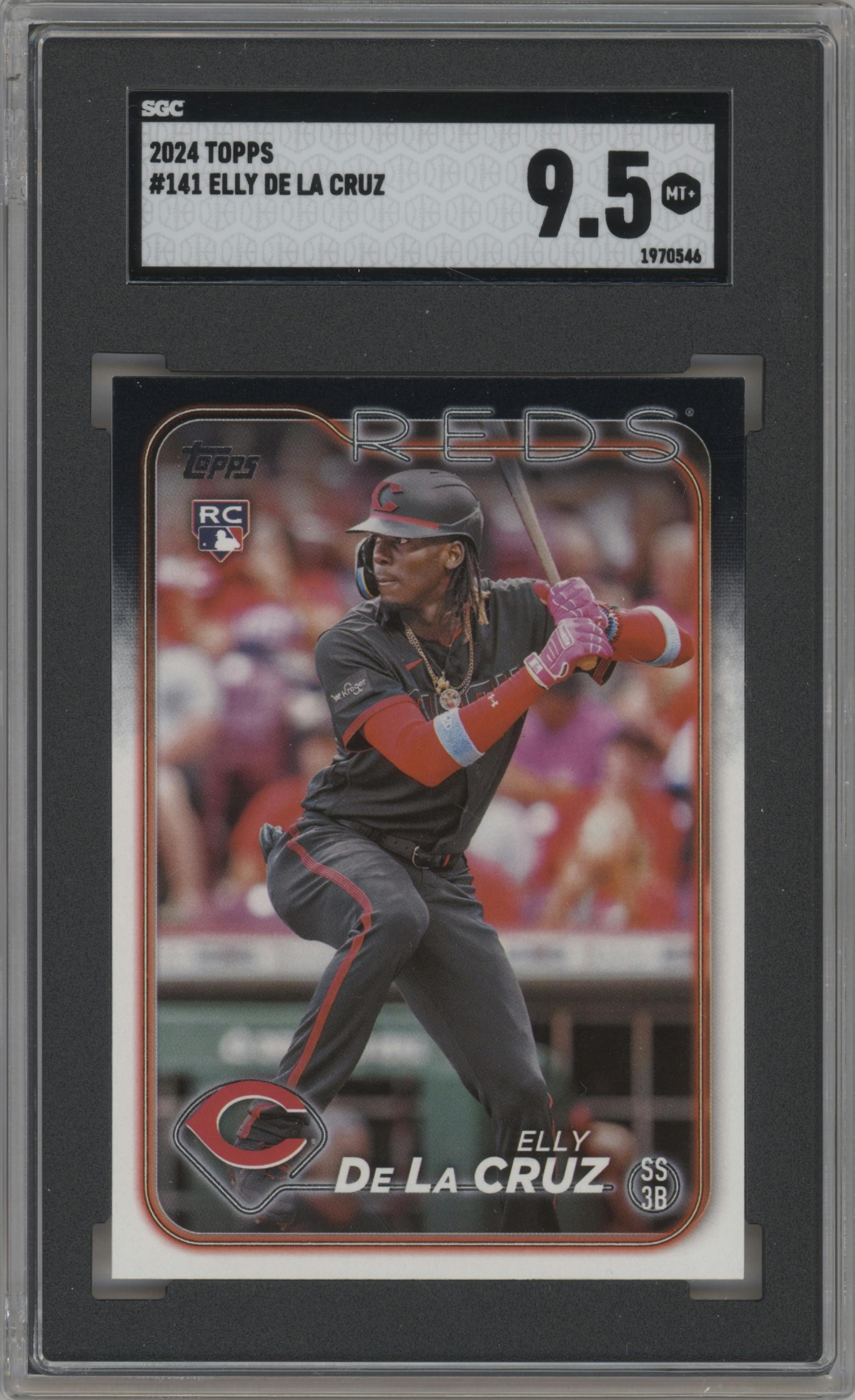 Elly De La Cruz from the 2024 Topps  set graded by SGC and given an overall grade of 9.5.