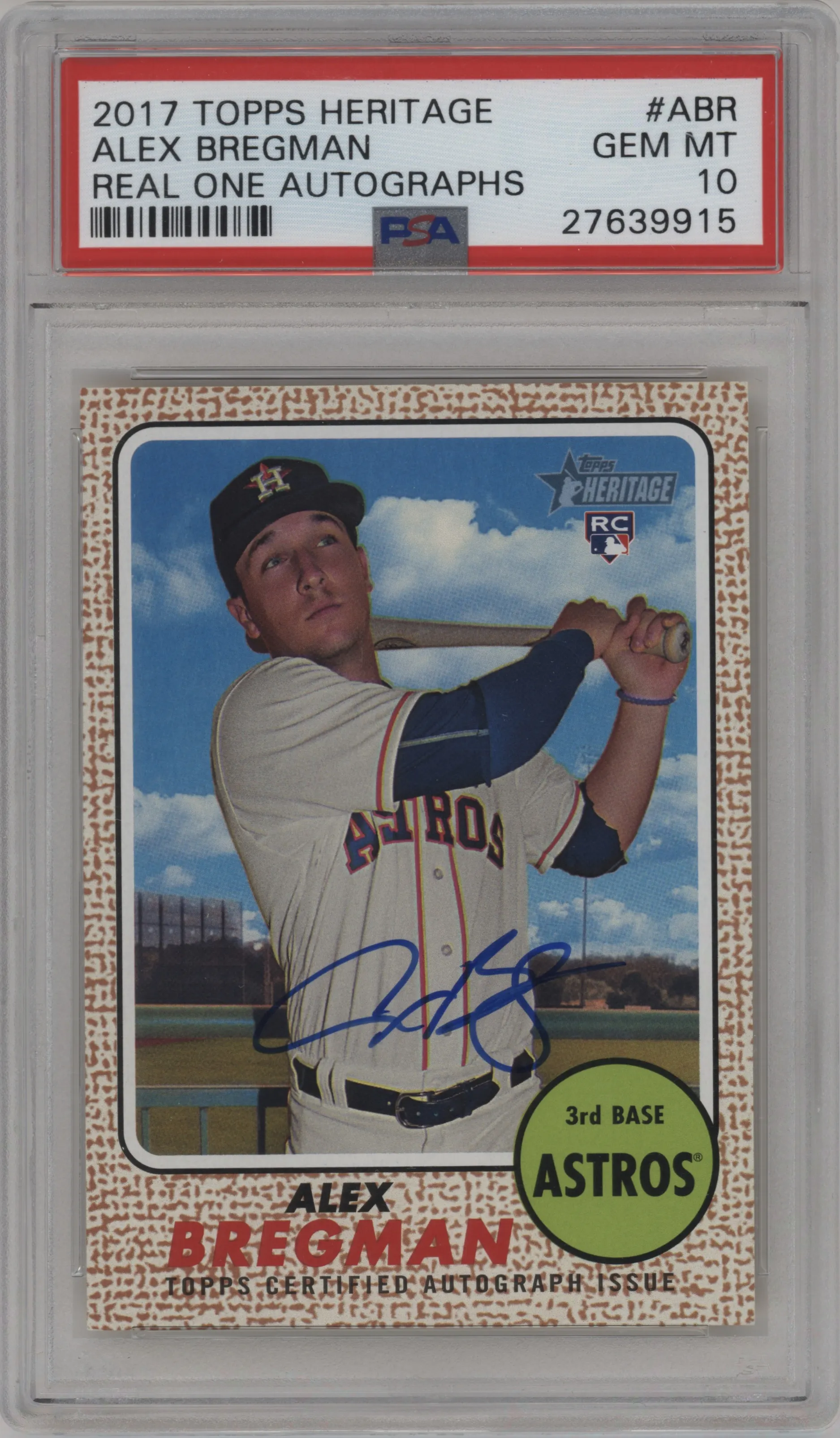 2017 Topps Heritage Real One Auto Alex Bregman #ROA-ABR PSA 10