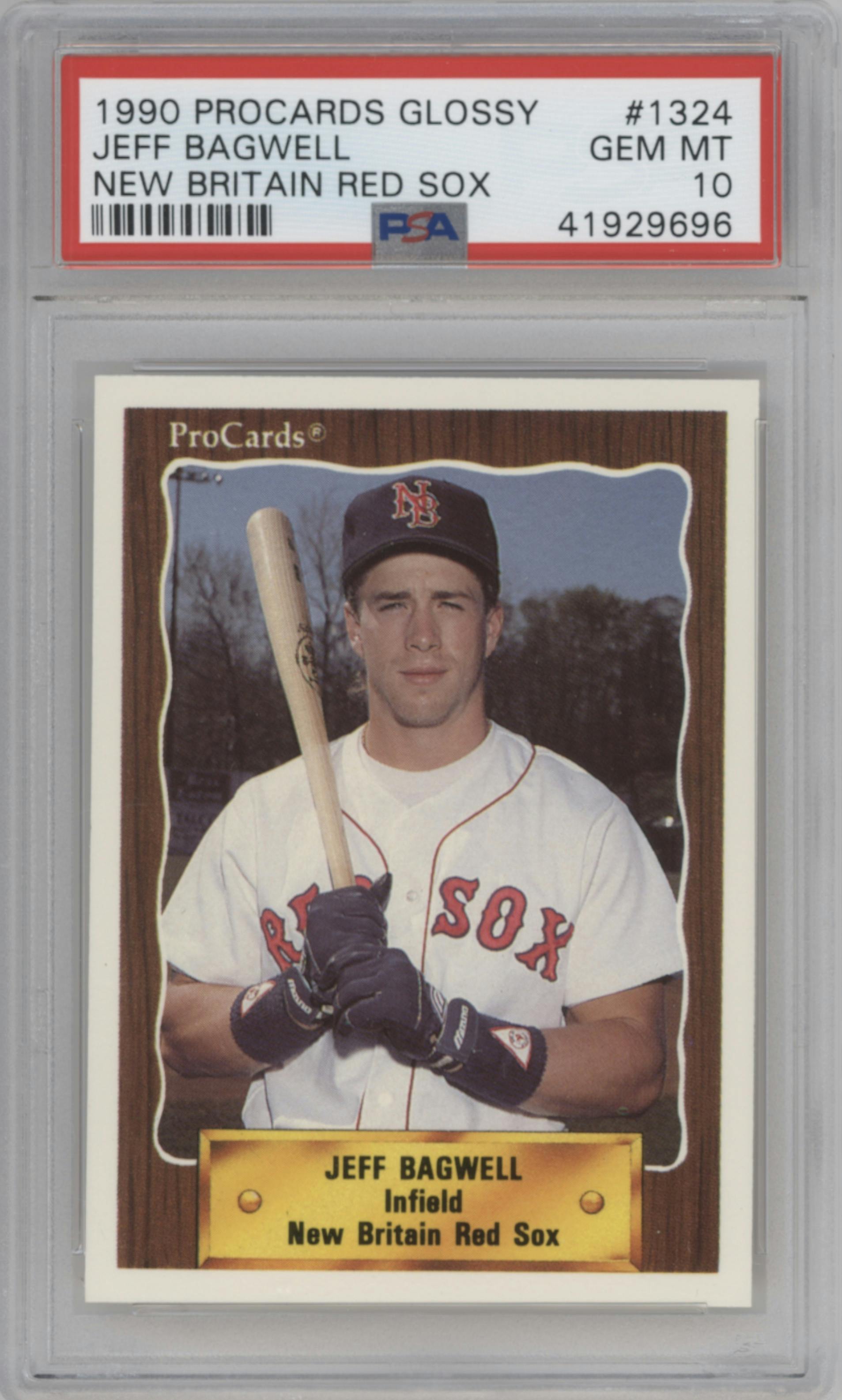 Jeff Bagwell from the 1990 Procards Glossy set graded by PSA and given an overall grade of 10.