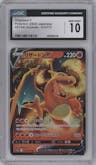 Charizard V from the 2022 Pokemon SWSH JPN set graded by CSG and given an overall grade of 10.