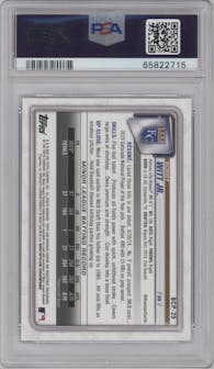 Bobby Witt Jr. from the 2020 Bowman Mega Box Chrome set graded by PSA and given an overall grade of 10.