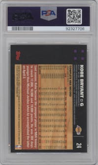 Kobe Bryant from the 2007-08 Topps Chrome set graded by PSA and given an overall grade of 9.