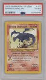Shining Charizard from the 2002 Pokemon Neo Genesis set graded by PSA and given an overall grade of 4.