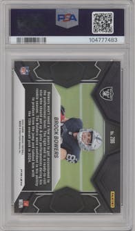 Brock Bowers from the 2024 Panini Mosaic set featuring a Reactive Yellow parallel graded by PSA and given an overall grade of 9.