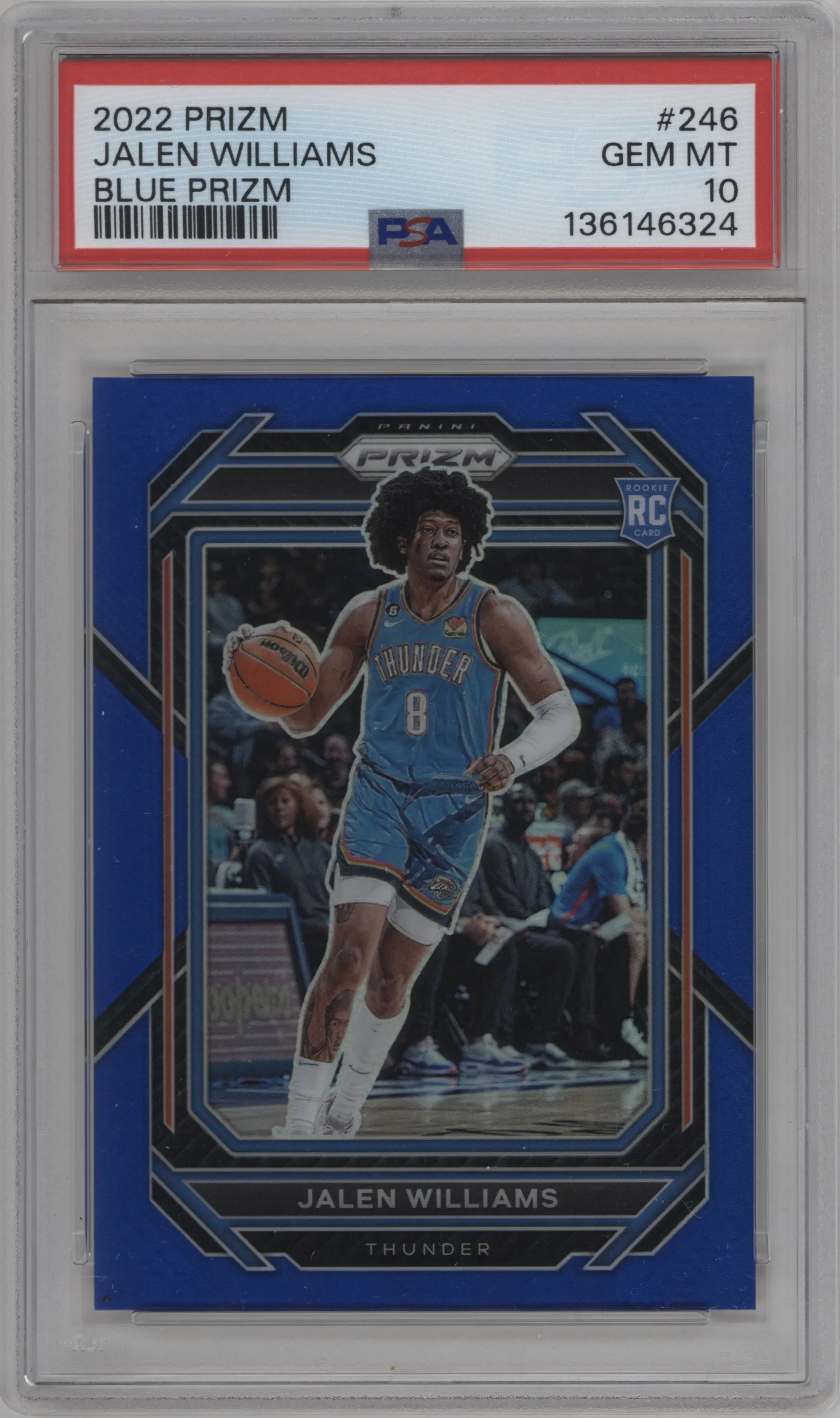 2022 Panini Prizm Jalen Williams Blue Prizm #246 PSA 10