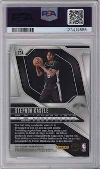 Stephon Castle from the 2024-25 Panini Prizm set graded by PSA and given an overall grade of 9.