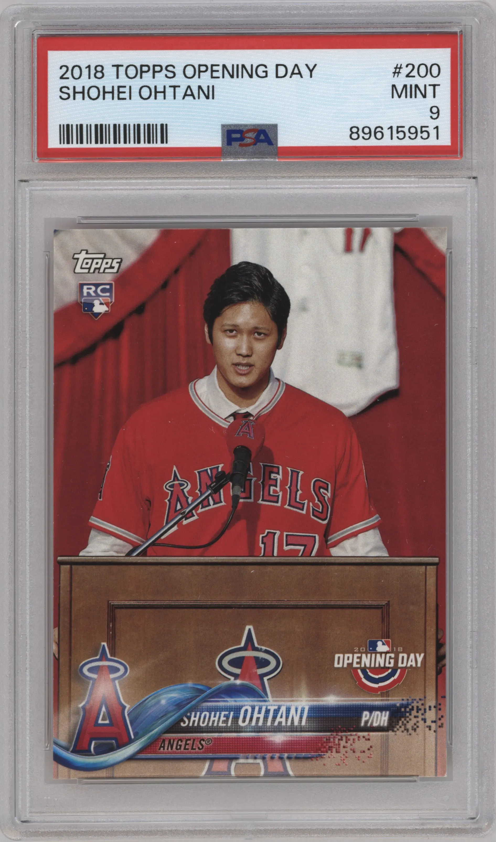 2018 Topps Opening Day Shohei Ohtani #200 PSA 9