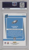 Devonta Smith from the 2021 Panini Donruss Optic set featuring a Blue Scope parallel graded by PSA and given an overall grade of 10.
