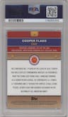 Cooper Flagg from the 2024 Topps Chrome McDonald's All-American set featuring a Purple Refractor parallel graded by PSA and given an overall grade of 9.