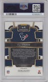 C.J. Stroud from the 2023 Panini Select set featuring a Gold Dragon Scale parallel graded by PSA and given an overall grade of 10.