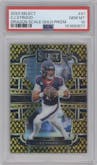 C.J. Stroud from the 2023 Panini Select set featuring a Gold Dragon Scale parallel graded by PSA and given an overall grade of 10.