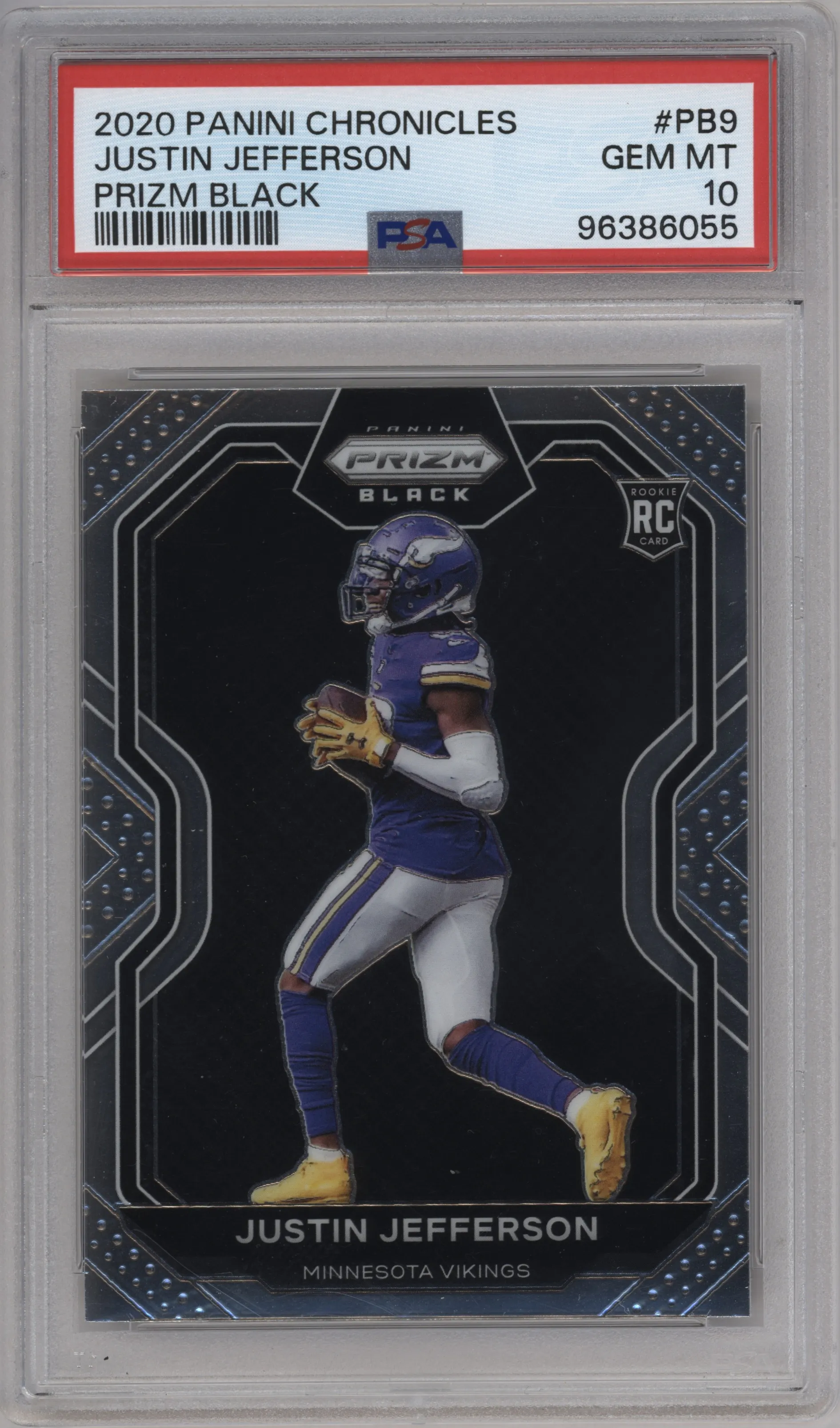 2020 Panini Chronicles Prizm Black Justin Jefferson #PB-9 PSA 10