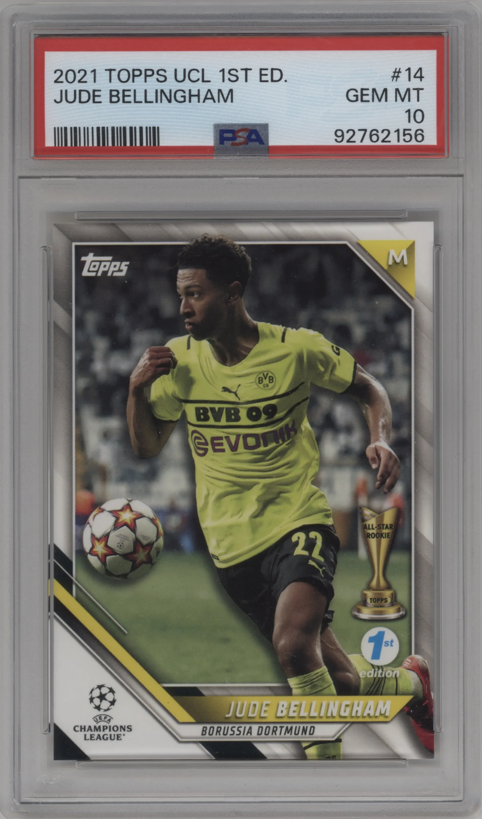 2021 Topps UEFA Champions League 1st Edition Jude Bellingham #14 PSA 10