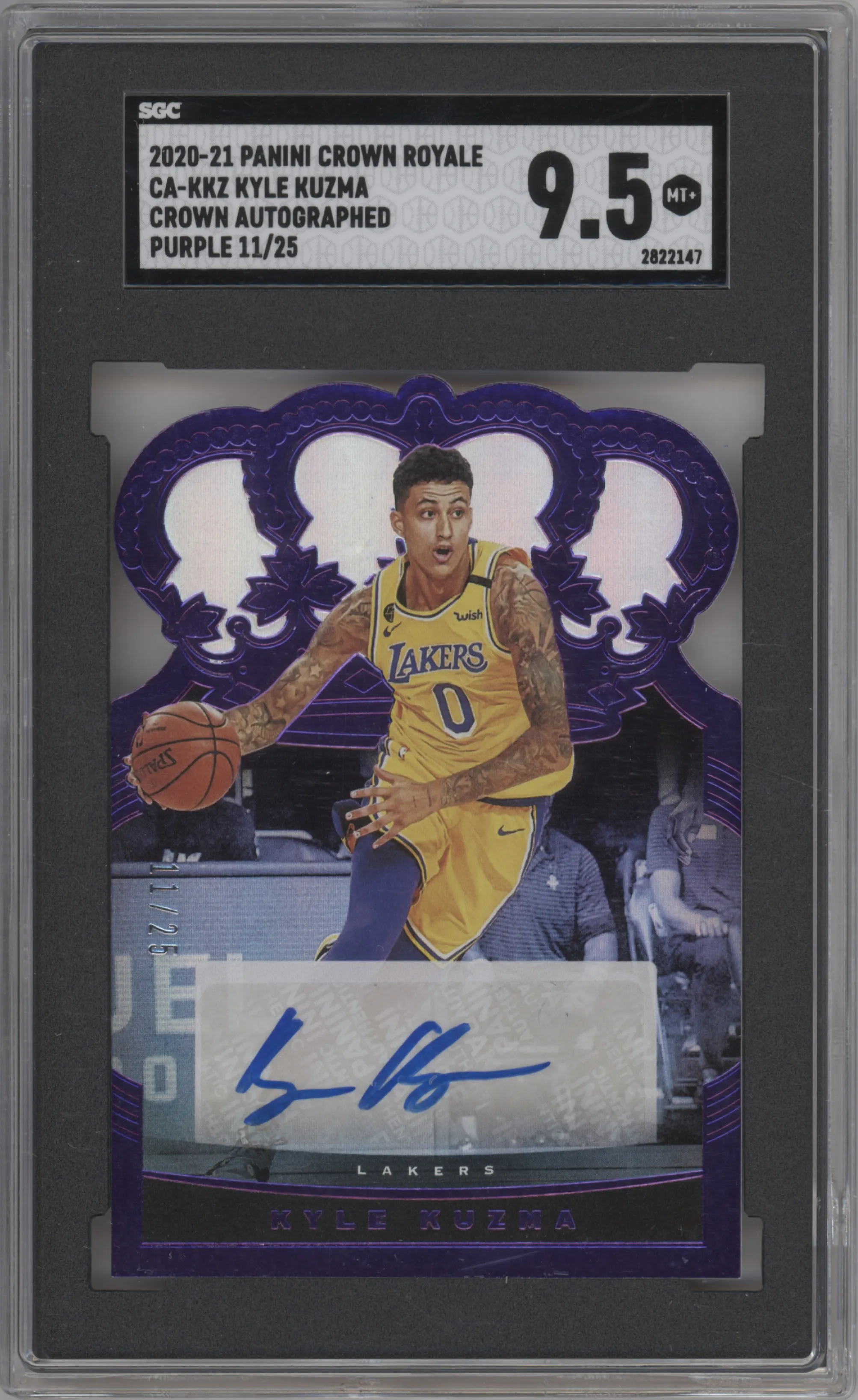 2020 Panini Crown Royale Auto Kyle Kuzma Purple SGC 9.5