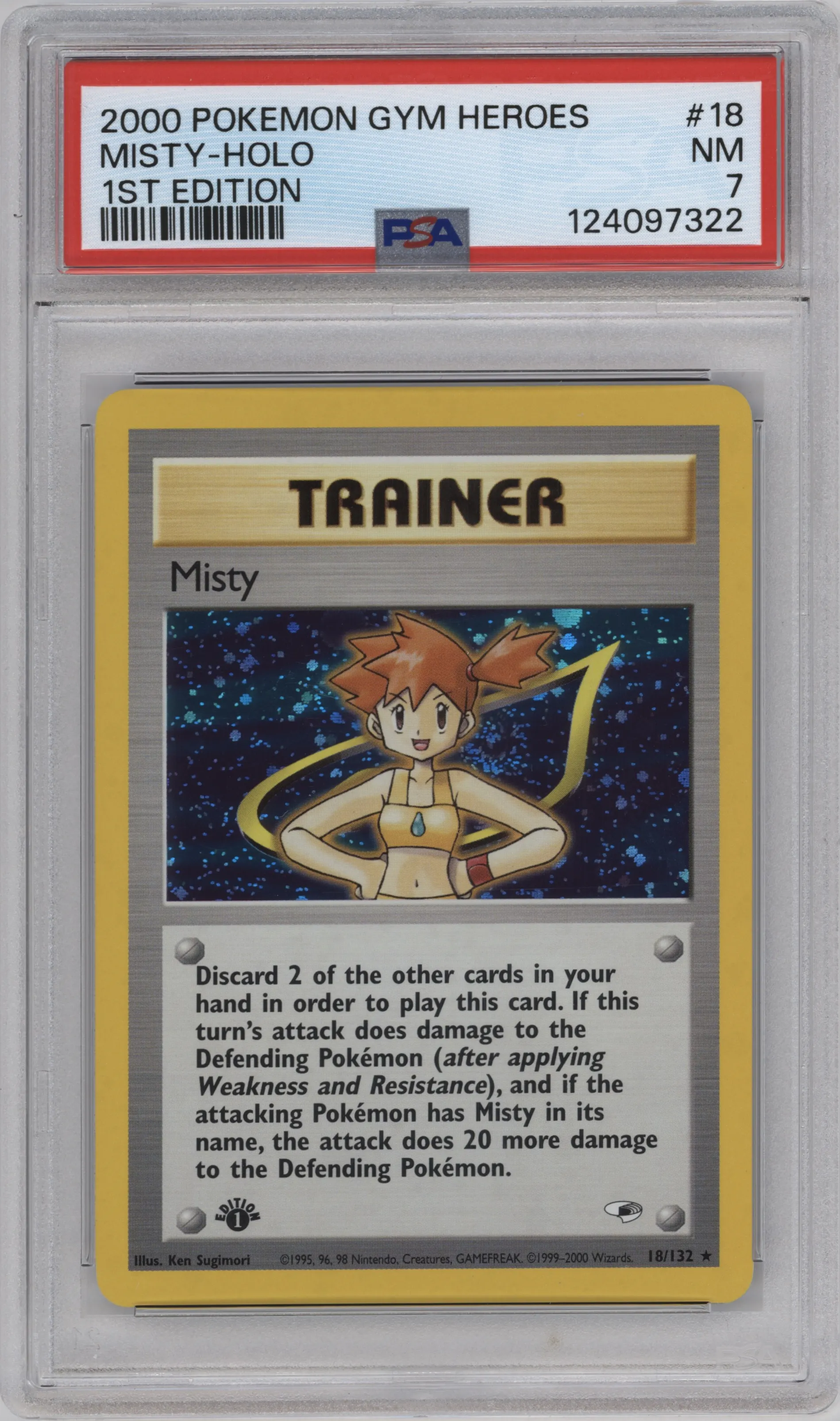 2000 Pokemon GH Gym Heroes Misty #18 PSA 7