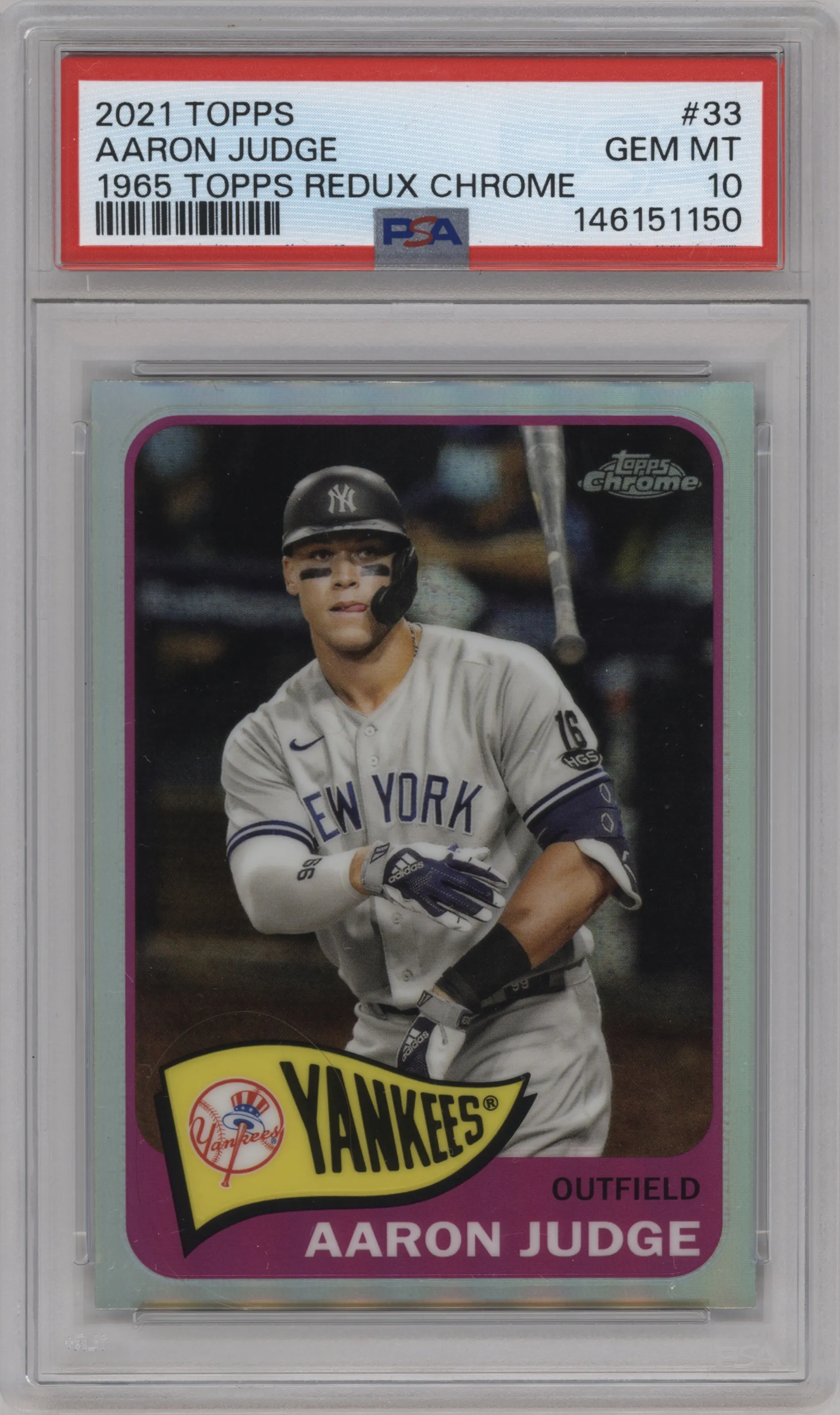 2021 Topps Chr. 1965 Aaron Judge PSA 10