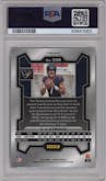C.J. Stroud from the 2023 Panini Prizm set featuring a Red White Blue Prizm parallel graded by PSA and given an overall grade of 9.