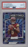 Jayden Daniels from the 2024 Donruss set graded by PSA and given an overall grade of 10.
