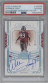 Warren Sapp from the 2023 Panini Flawless set featuring a Silver  parallel graded by PSA and given an overall grade of 10.