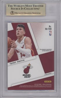 Tyler Herro from the 2019-20 Panini Mosaic  set graded by Beckett and given an overall grade of 9.5.