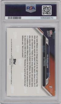 Caleb Williams from the 2024 Topps Now set graded by PSA and given an overall grade of 10.