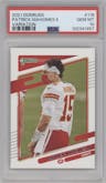 Patrick Mahomes II from the 2021 Panini Donruss set graded by PSA and given an overall grade of 10.